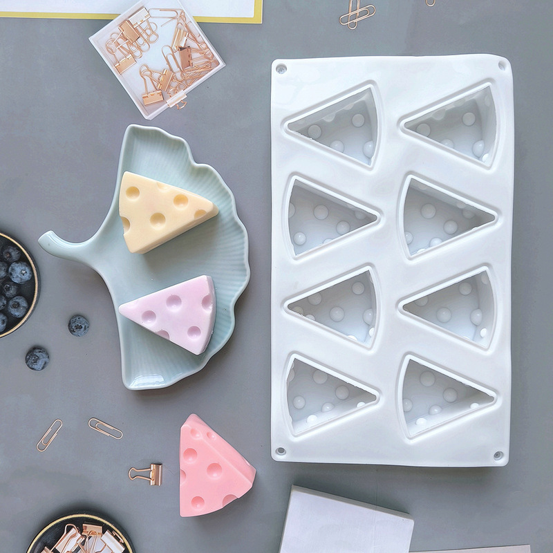 8-cavity Cheese Mousse Cake Silicone Mold DIY Handmade Soap Scented Candle Baking Tool 402