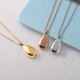 不锈钢水滴项链可打开香水瓶吊坠纪念亲人宠物骨灰盒项链
