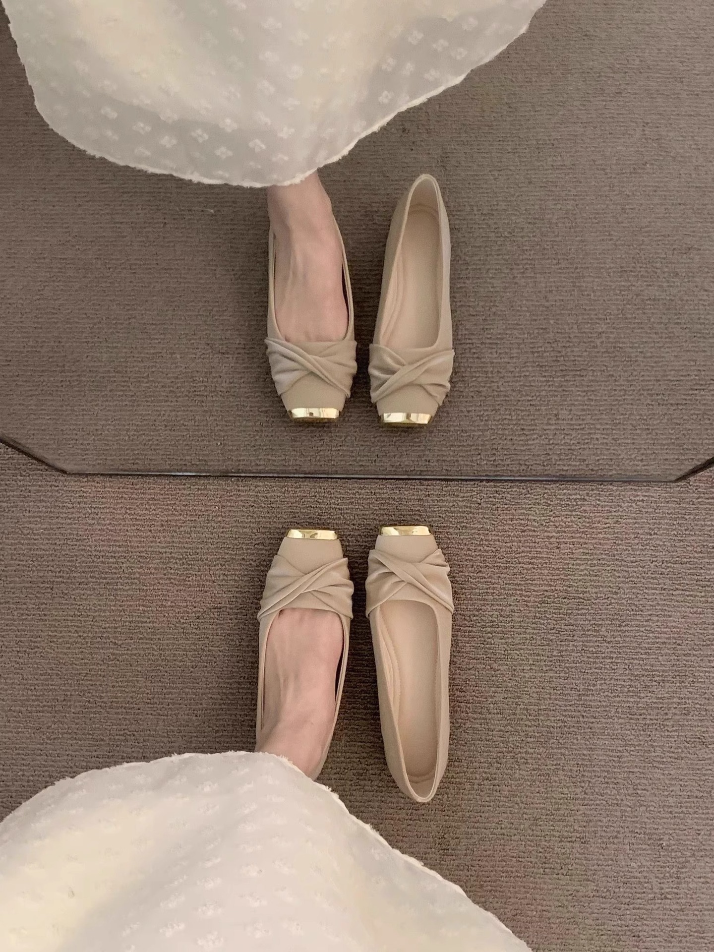 Flat Elegant Gentle High-End Commuter Shoes For Women 2025 New Spring French Square Toe Mary Jane Loafers_vogvips.com