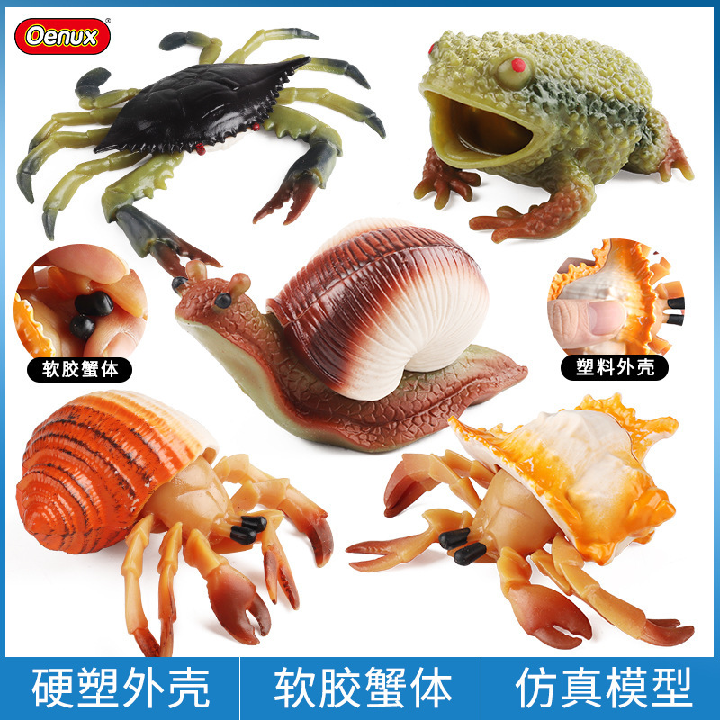 Children's cognitive simulation animal model snail crab hermit crab toad octopus pinch music vent decompression toy