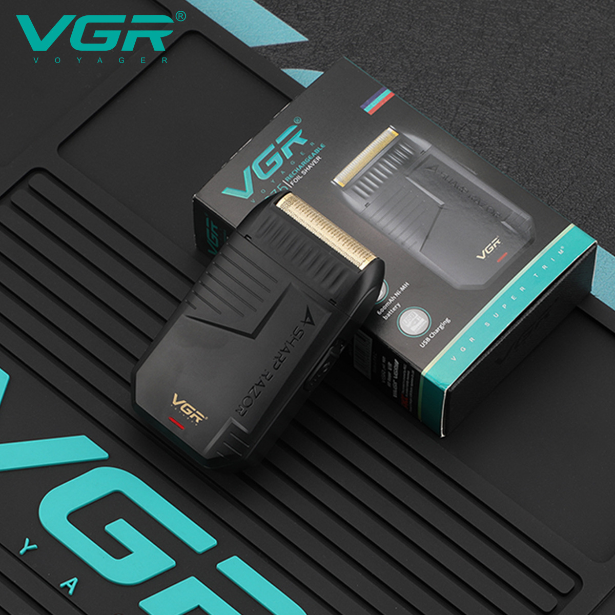 VGR375 Máquina de afeitar recíproca transfronteriza Cortapelos USB Máquina de afeitar eléctrica para hombre de viaje recargable