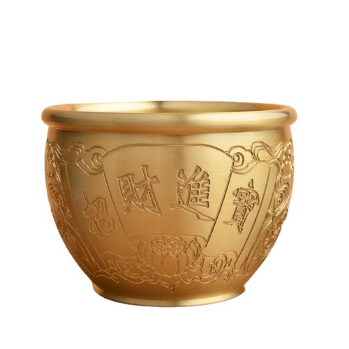 Pure brass rice jar Baifu cylinder cornucopia desktop small ornaments ashtray study room decoration Yiwu manufacturer wholesale
