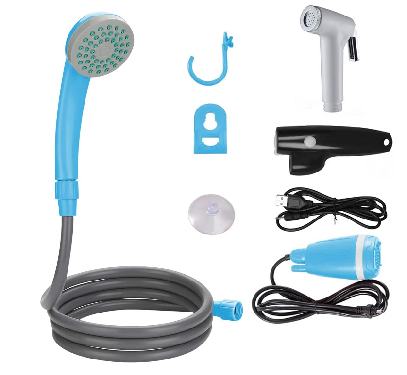Ducha de coche portátil ducha al aire libre USB inalámbrico de doble uso ducha de baño de camping transfronterizo Inglés