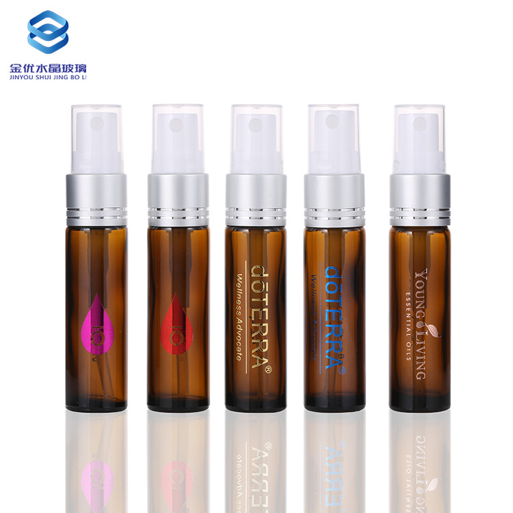现货10ml茶色香水喷雾瓶 精油瓶 便携式细雾按压化妆品分装玻璃瓶