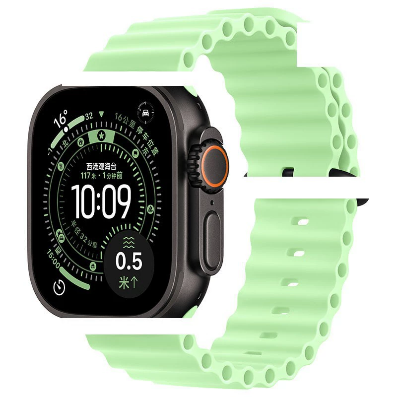 Силиконовый ремешок для часов (PG75) для Apple Watch, океанская застежка, 44/45/46/49 мм, множество цветов