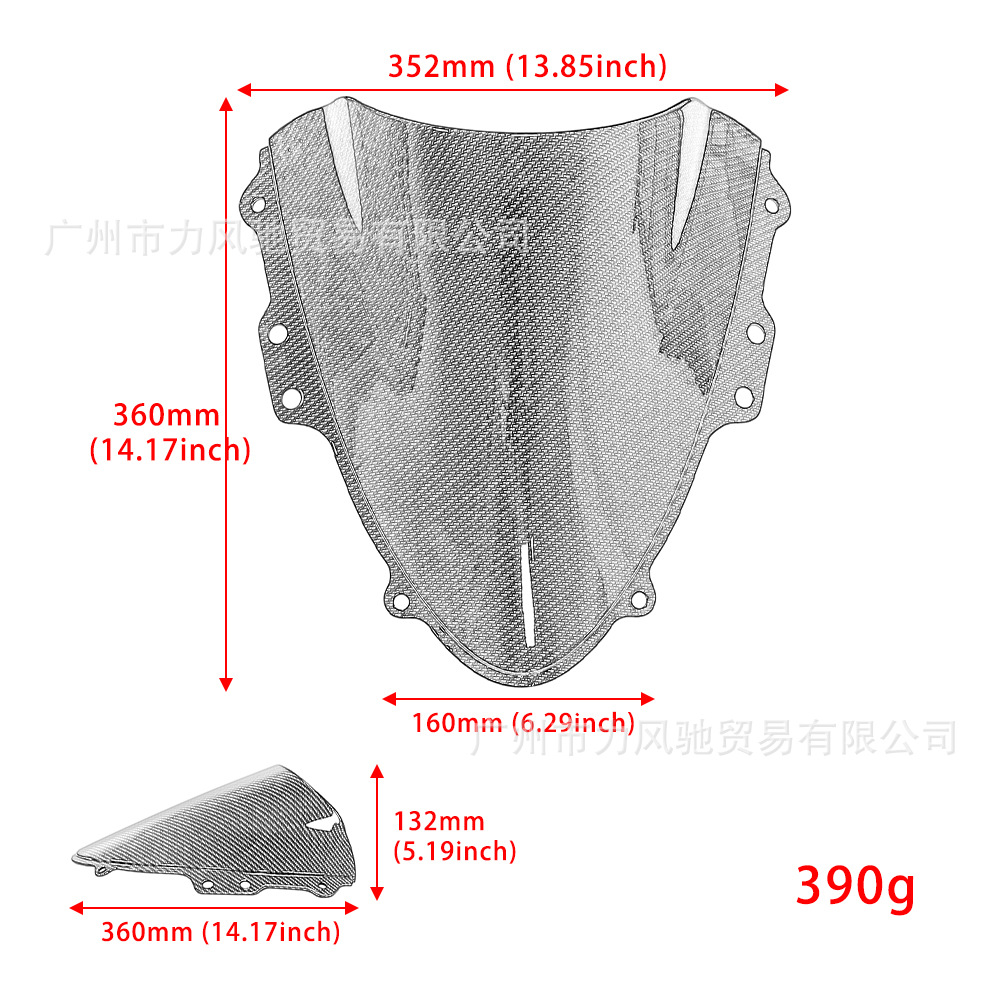 Aplicable a Suzuki GSXR600 750 K4 pequeño R 04 - 05 para parabrisas delantero para parabrisas