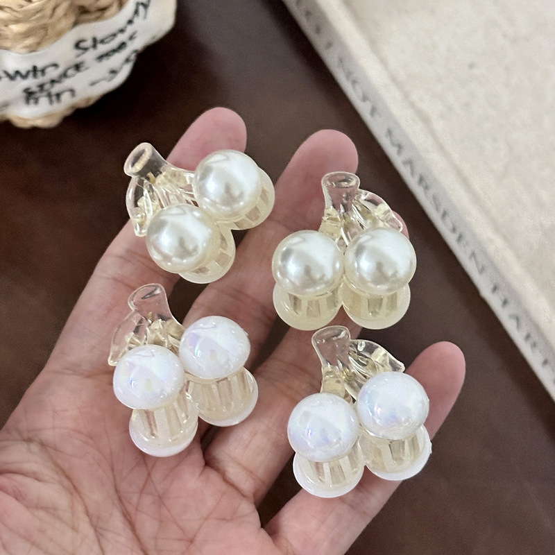 小清新樱桃小抓夹可爱珍珠碎发边夹甜美人鱼少女顶夹侧边发夹发卡|undefined