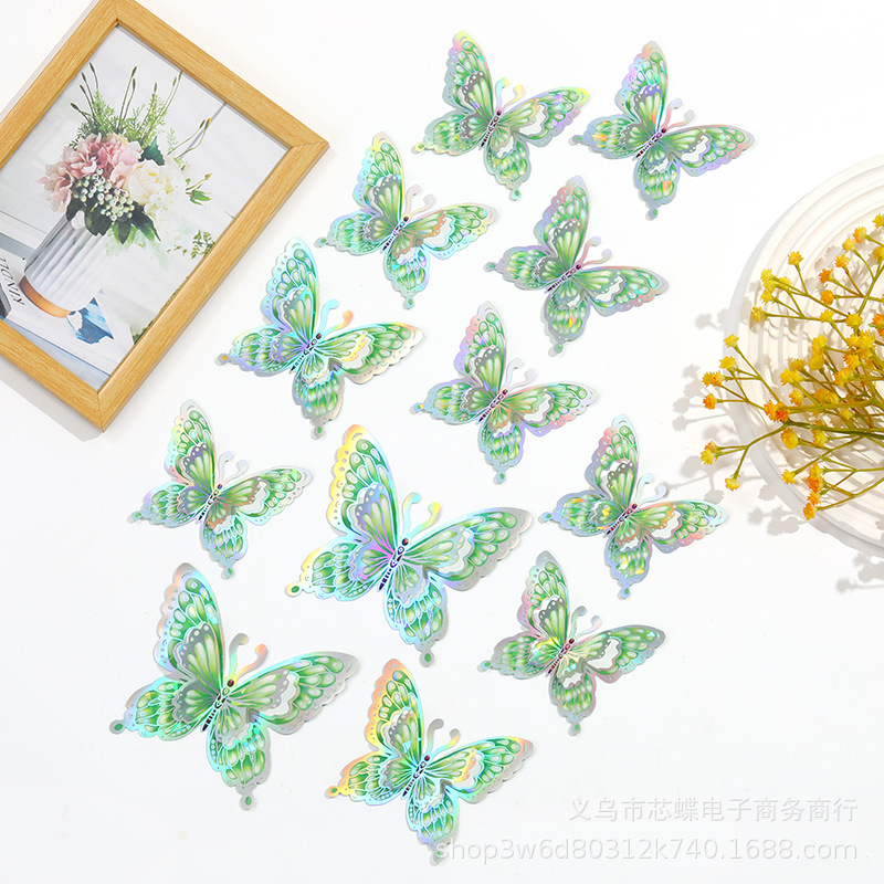 Fantasy butterfly-silver+green