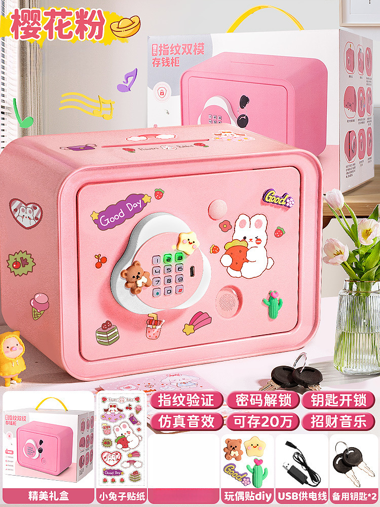 Hucha 2025 nuevos niños y niñas solo pueden entrar y no pueden entrar en el gabinete de la caja de seguridad, caja de contraseña de gran capacidad para niños, ahorros