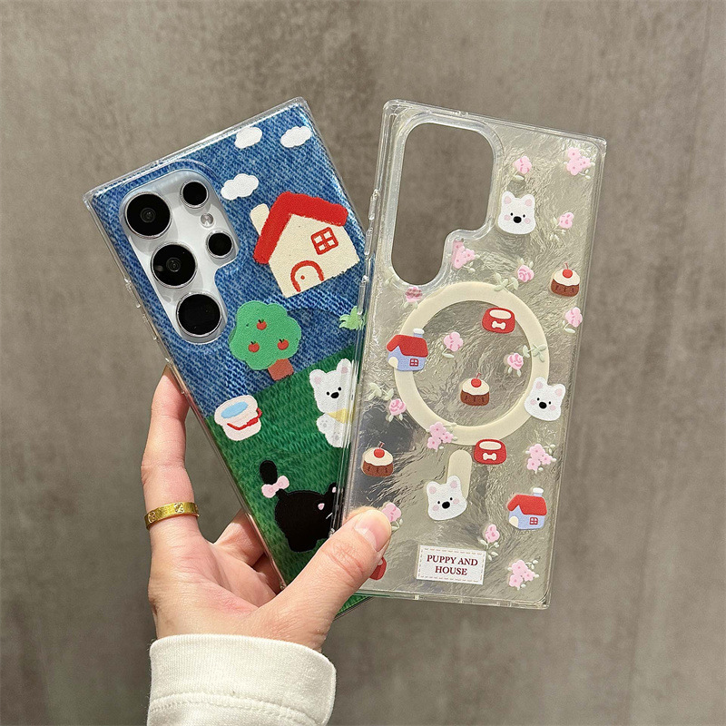 Cute Cartoon West Highland Suitable for Samsung S26Ultra Mobile Phone Case S24 Japanese and Korean Cartoon Magnetic Protection S25U