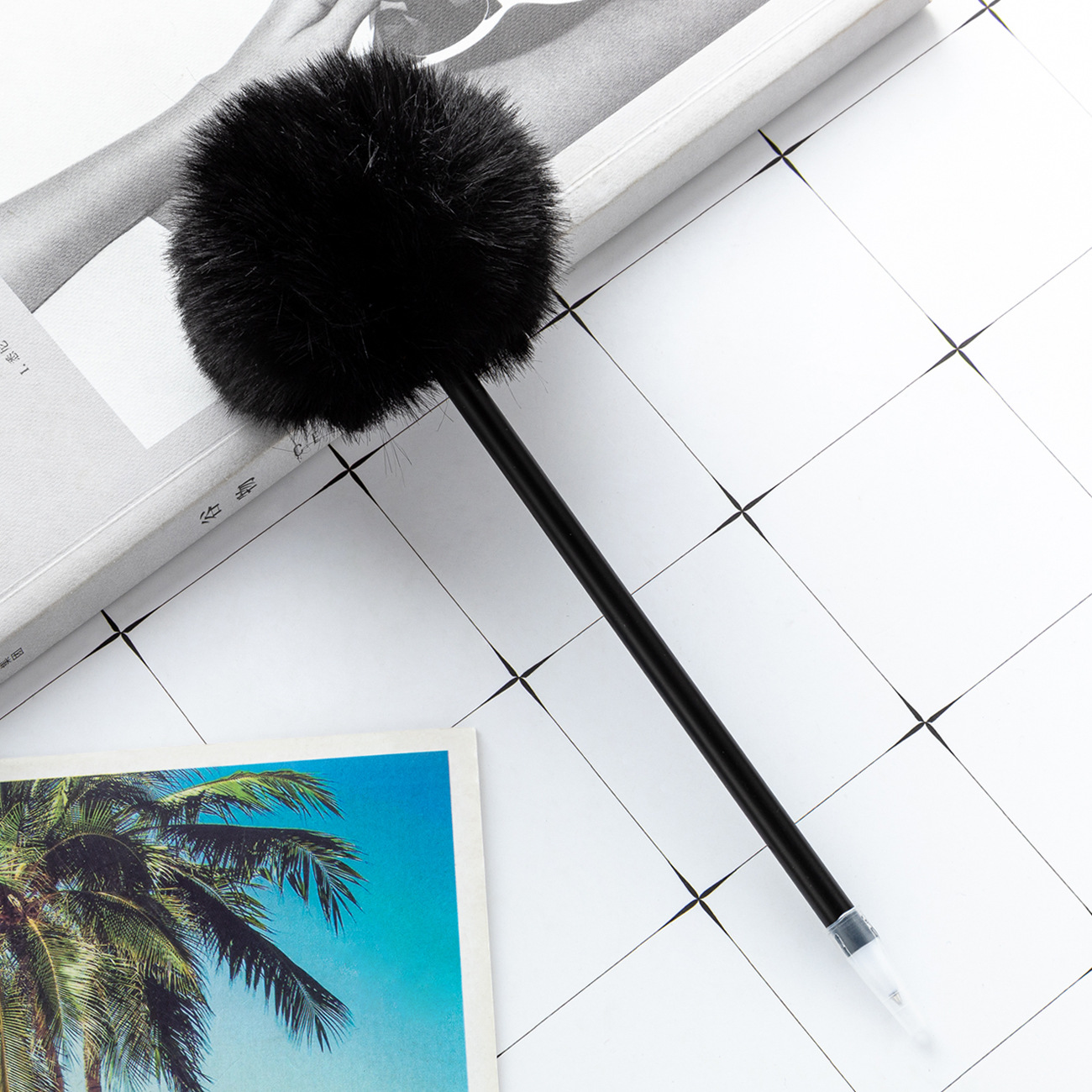 Pluma de bola de plástico creativa de dibujos animados lindo estudiante descompresión mano cuenta pluma al por mayor chica corazón escuela publicidad regalo pluma