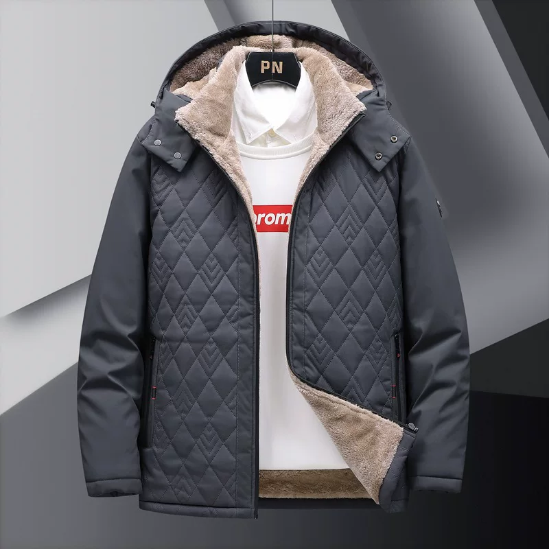 Winter universal removable keep warm jacket for leisure with hood