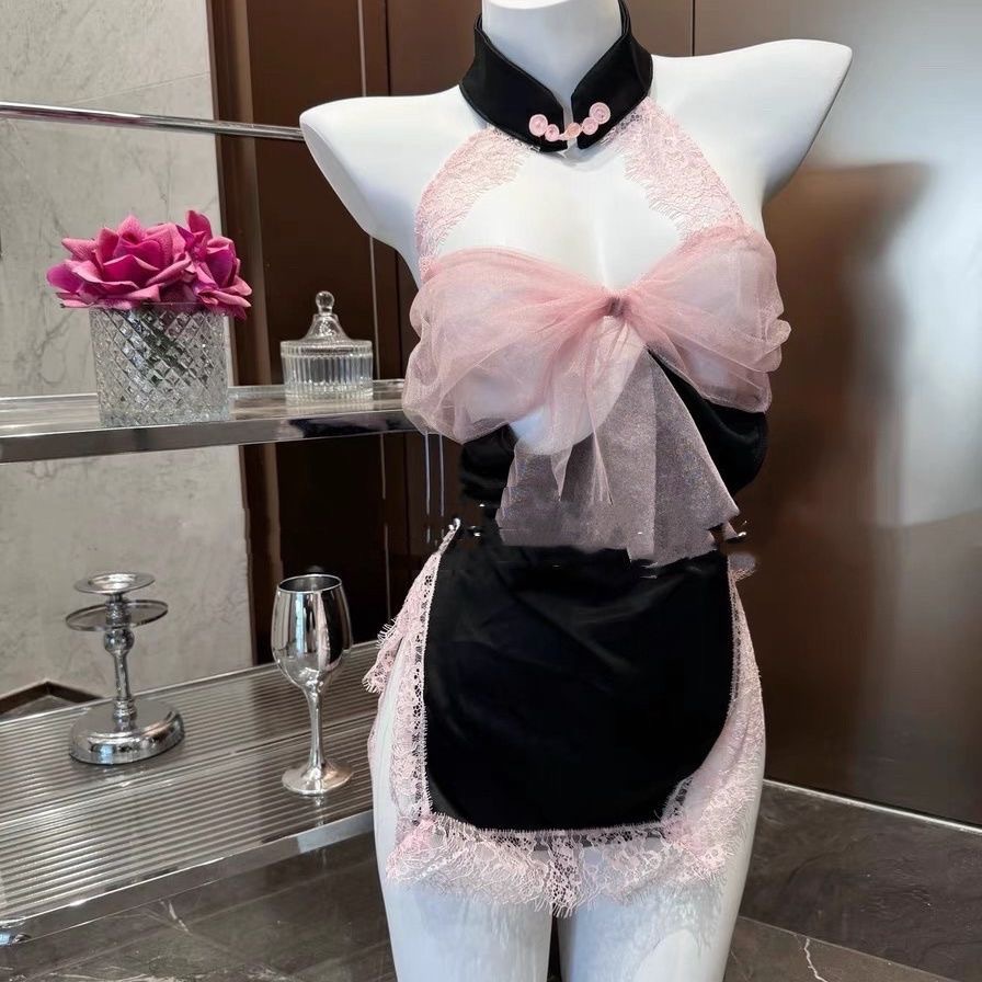 Lace sexy pijama with bow