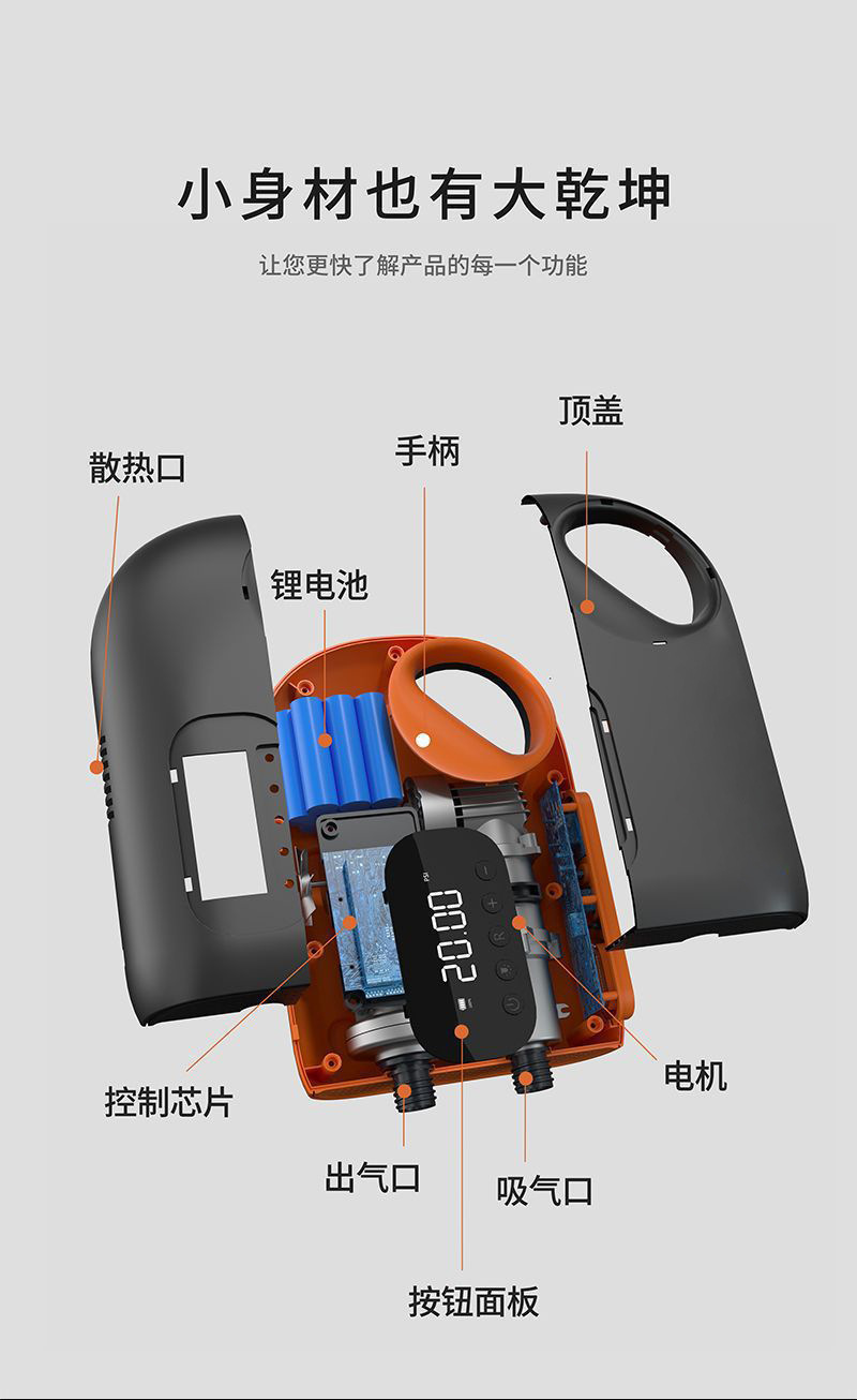 Outdoor portable electric car inflatable pump travel tent SUP pulp board kayak wireless inflatable pump