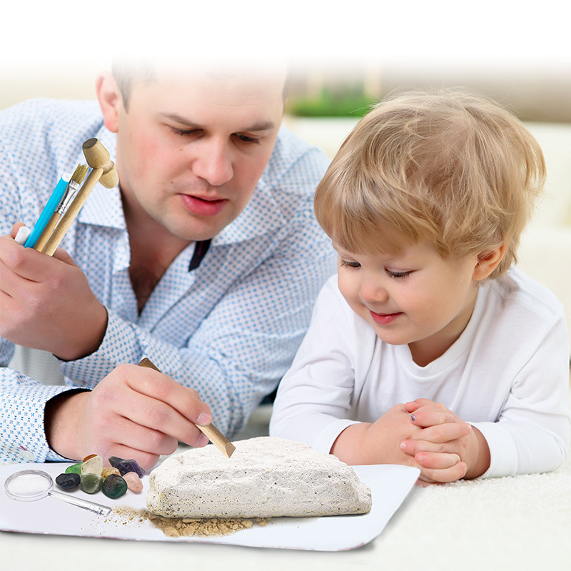 Al por mayor bebé educación temprana cognición arqueología gema minería juguetes comercio exterior en stock creativo ciego caja DIY juguetes para niños