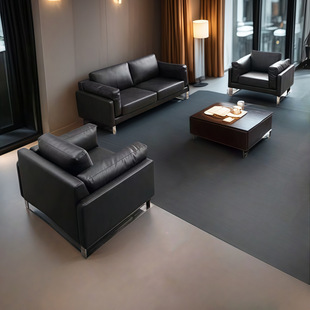 Office Sofa Coffee Table Combination Simple Modern Hotel Rest Area Leisure Business Reception Room Three-Seat Sofa