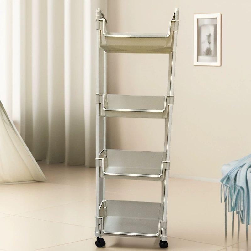 Book shelf floor-standing trolley kitchen bathroom mobile snack bathroom multi-layer storage rack