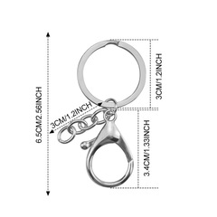 Lobster claw keychain, key ring with chain, figure-eight clip, phone keychain accessory, DIY components, night market