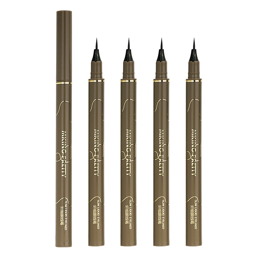 Mk Liquid Eyeliner Pen Cotton Tip Quick-Drying Waterproof Non-Smudge Long-Lasting Colorful Eyeliner Student Ultra-Fine Genuine Manufacturer