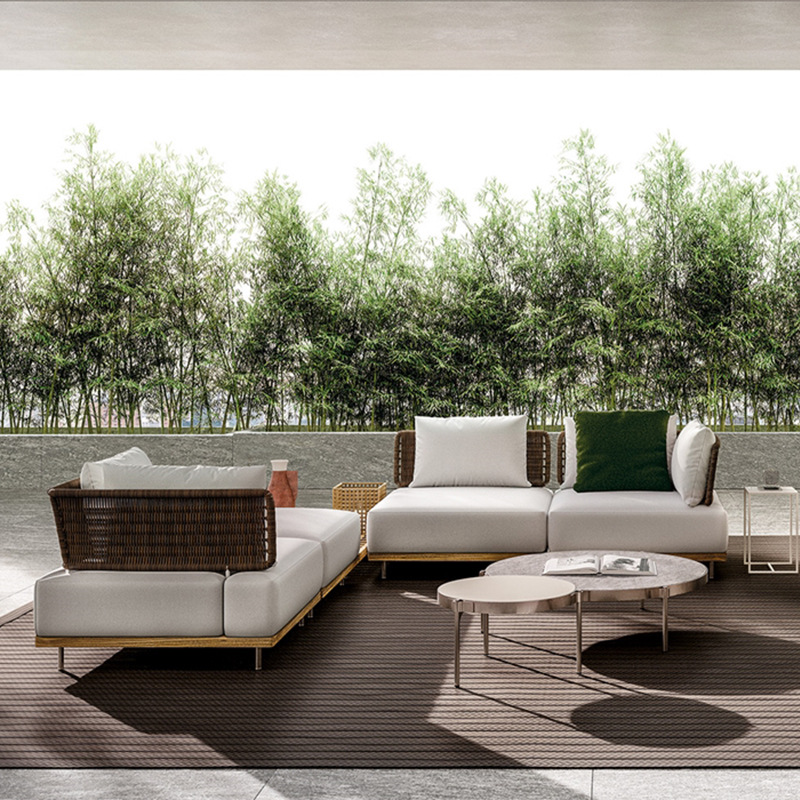 Combinación de sofá al aire libre Villa patio jardín ocio Silla de ratán diseñador modelo habitación al aire libre balcón muebles de ratán