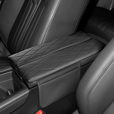 Suitable for Peugeot 408X 508 4008 5008 Armrest Box Protection Pad Armrest Cover Heightening Pad Protective Cover (Armrest box pad) - peugeot-408x-508-4008-5008-black