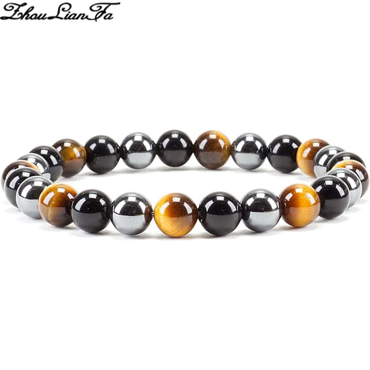 8mm Round Beaded Bracelet Crystal Stretch Bracelet Suitable for Women Girls Men Round Beaded Elastic Bracelet