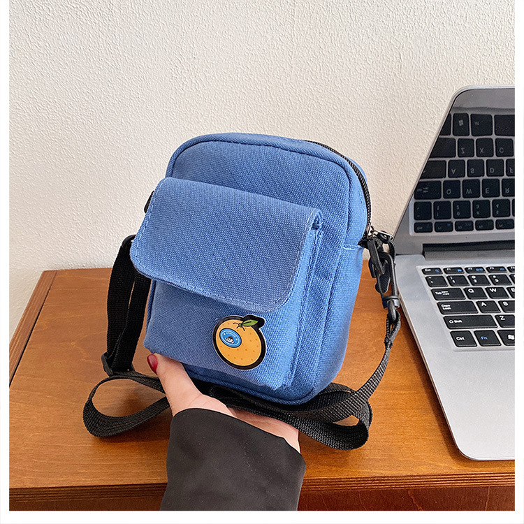 112g Weight Sewing Thread Fashion Element Zipper Closure Type Single Shoulder Strap Strap Type Square Bag Bags Type Casual Occasion Canvas Material Fruit, Solid Color Pattern All Seasons Season Women's Gender Streetwear Style Square Shape Small Size Women's Small Canvas Fruit Solid Color Streetwear Sewing Thread Square Zipper Square Bag 14