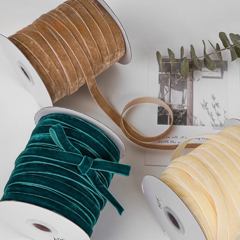 1cm cinta de flocado cinta de Navidad cinta de terciopelo unilateral cinta de terciopelo cinta de ropa accesorios cinta de tela de lana cinta de seda