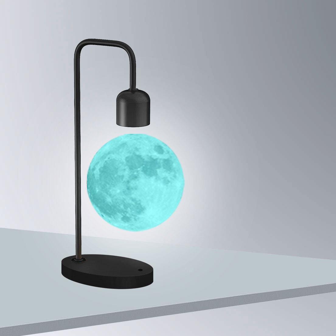 Temperatura de color súper boutique ya negro maglev luz de luna impresa 3D gran romántica luz de noche adornos para el hogar regalos