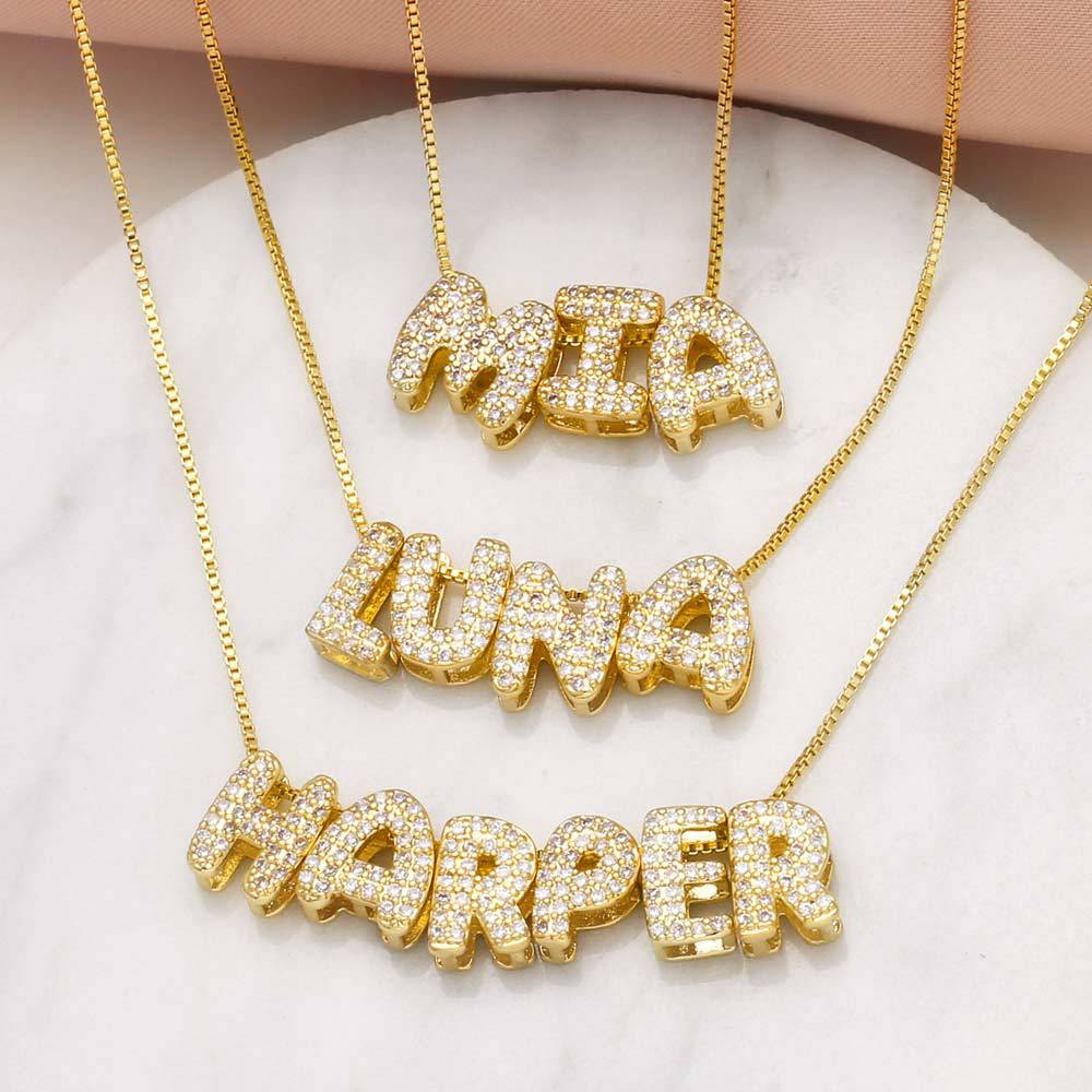 As Jewelry Xiyin Temu Cross-Border Hot-Selling 26 English Alphabet Chain Pendant Necklace DIY Accessories Nkn39