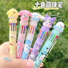 かわいいアニメ立体造形創意十色押しペンカラー手帳10色ボールペン小学生プレゼント
