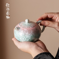 弥言结晶釉窑变西施壶陶瓷茶壶球孔过滤单壶功夫茶具泡茶壶手执壶