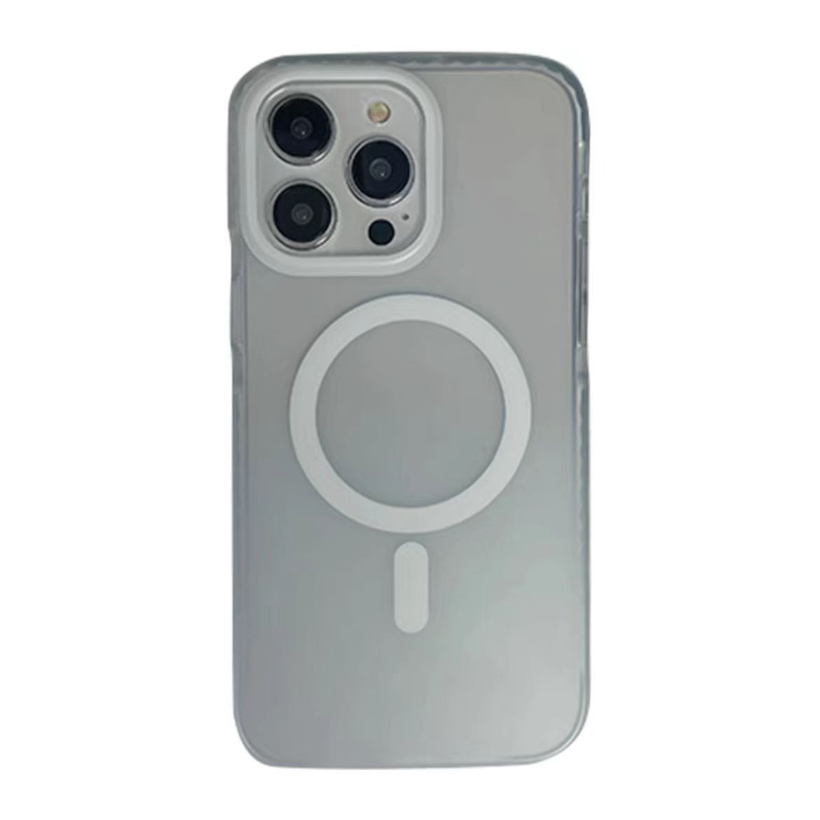 Funda para teléfono móvil semitransparente degradado iPhone15promax Apple 16 micro-esmerilado magnético estuche duro airbag de dos colores