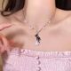 Black Cat Pink Star Beaded Necklace Female Summer Y2K Spice Girl Cute All-match Accessories Design Sweet Cool Clavicle Chain
