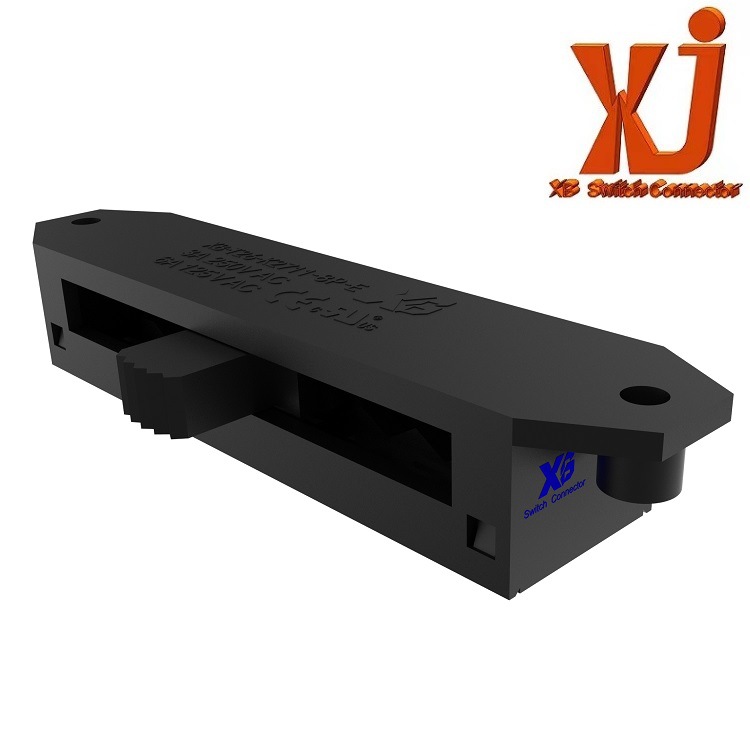 7档拨动开关侧拨 带耳朵滑动开关1P7T 单排8pin拨码开关行程4.0mm