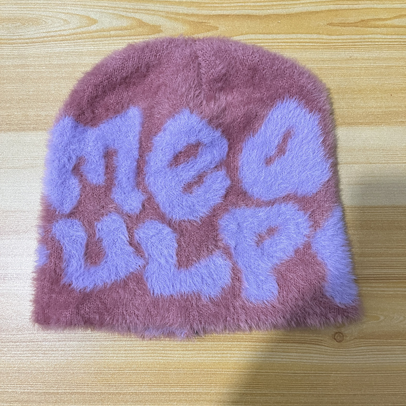 Hot selling fur style Mea knitted hat, brimless cap, personalized bean hat_voghion.com