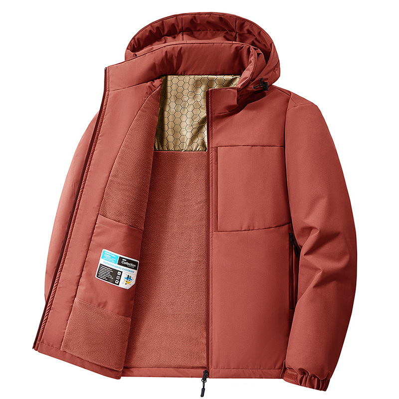 跨境批发快手爆款冬季外套男新款连帽加绒加厚大码中年防风棉服