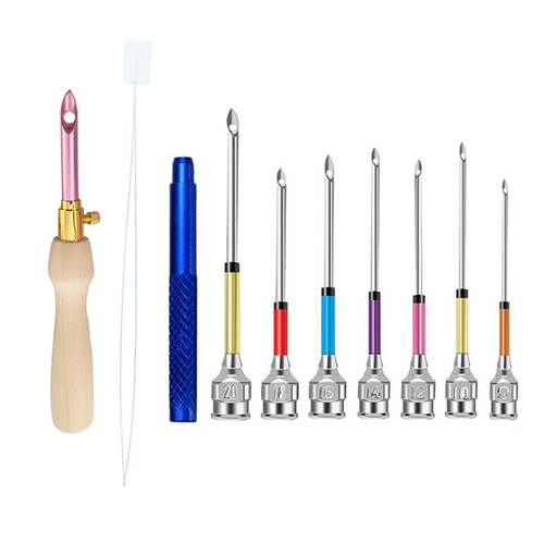Simple replaceable head embroidery stamp needle stamp Le embroidery needle knitting tool thick embroidery stamp needle 50#