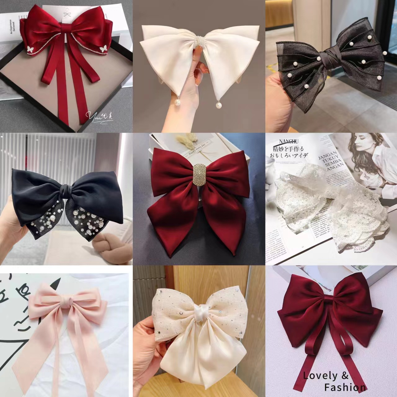 cross-border korean style new sweet bow hair accessories