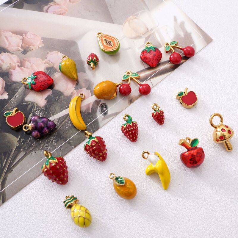 Oil Drop Small Version Fruit Pendant DIY Production Bracelet Necklace Handmade Beading Material Jewelry Earrings Decorative Accessories