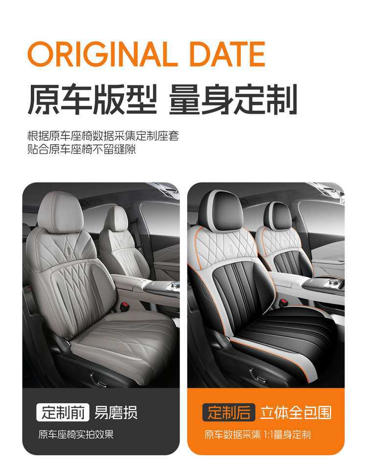 Galaxy E8 car-specific seat covers, full-coverage leather, breathable and perforated design, suitable for all seasons