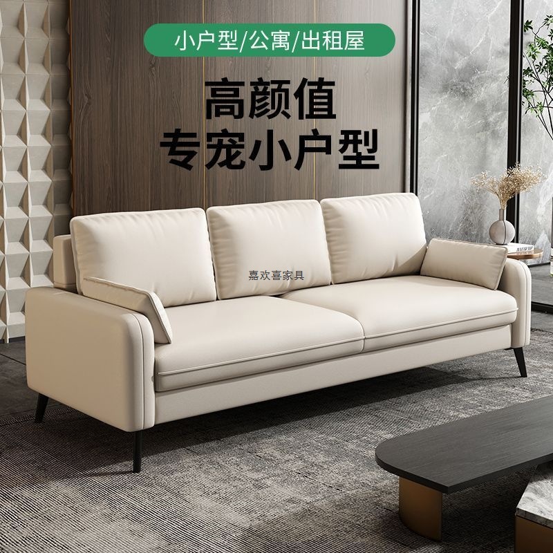 Modern Light Luxury Bedroom Apartment Rental Room Rest Area Reception Area Small Apartment Living Room Small Sofa Technology Cloth Sofa