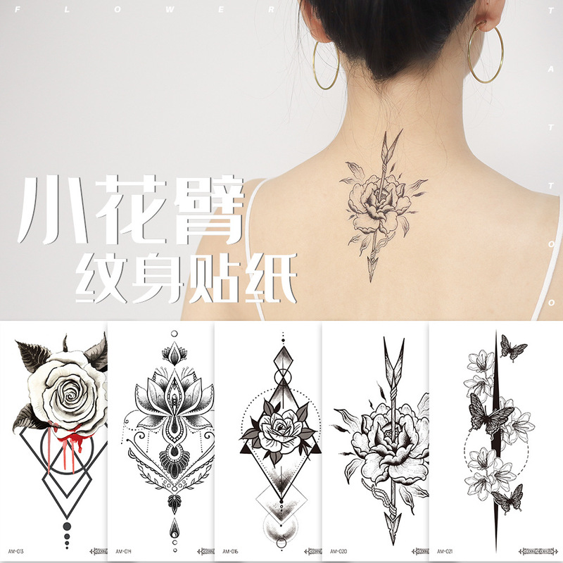 Cross-border Source New Plain Flower Arm Tattoo Sticker Small Fresh Flower Painted Tattoo Sticker Simulation Temporary Tattoo Cross-border Source New Plain Flower Arm Tattoo Sticker Small Fresh Flower Painted Tattoo Sticker Simulation Temporary Tattoo