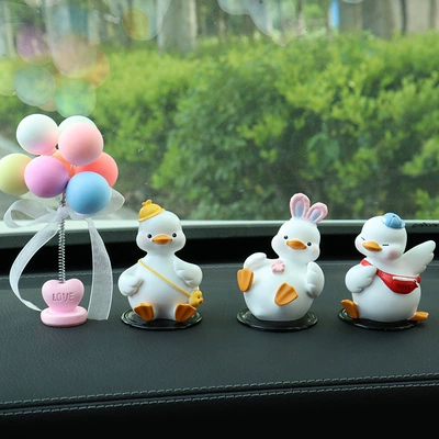 Car ornaments, Duck Car Ornaments New Cute - good-duck-lying-down-duck-cool-duck-comes-with-anti-slip-mat-colorful-shaking-head-balloon