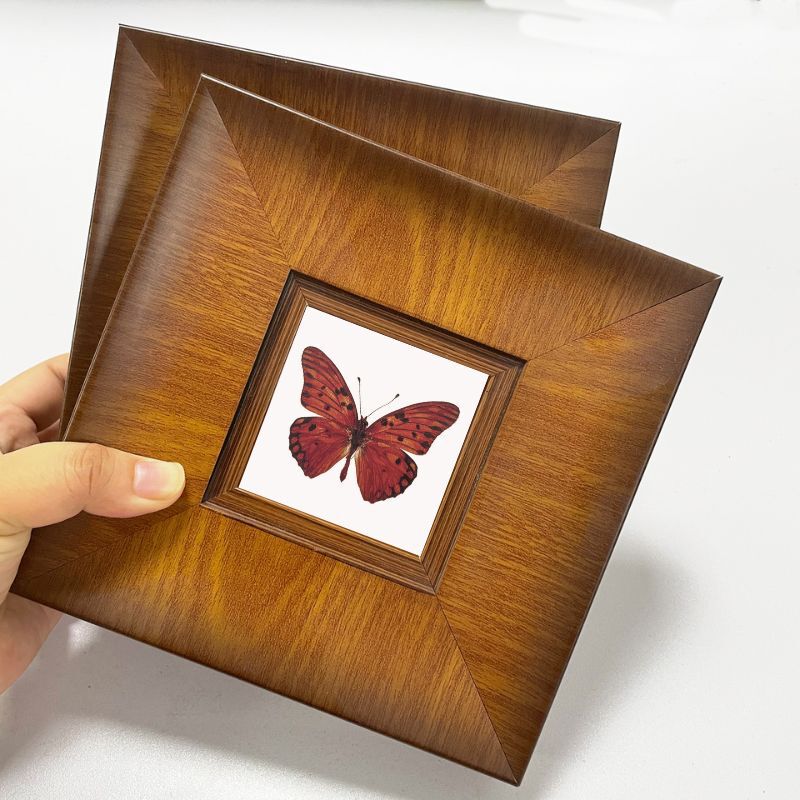 Retro Solid Wood Picture Frame Mounted Photo Frame Decoration Handmade Log Style Oil Painting Empty Frame Outer Frame Living Room Wall Hanging Wholesale