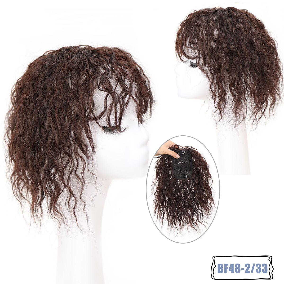 Peruca de cabelo sintético e aplique topper para mulher_voghion.com