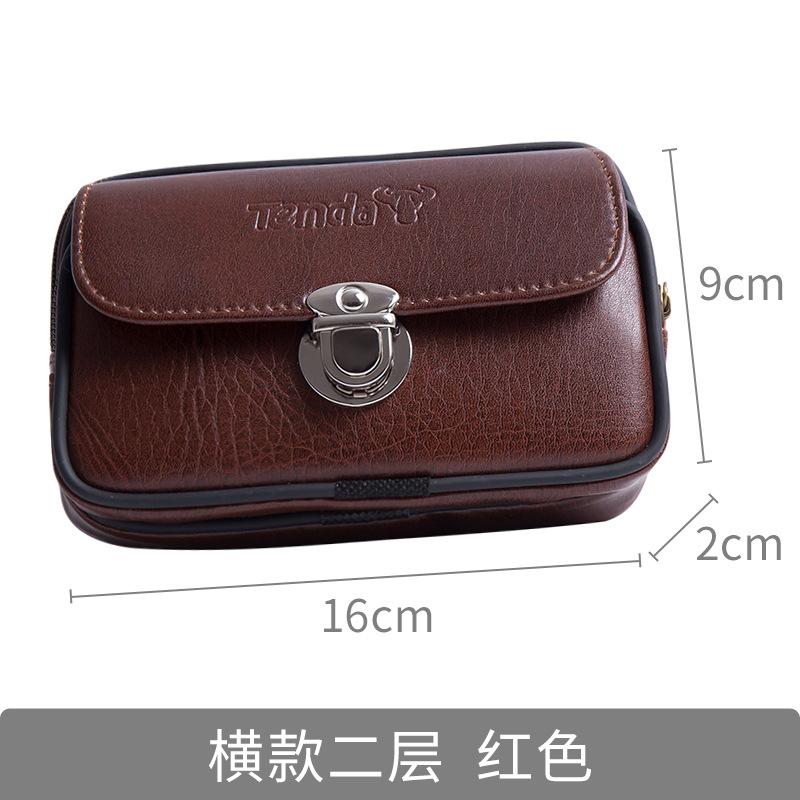 Men's waist bag with lock, horizontal or vertical design, 5.8-inch extra-large size, mobile phone bag, anti-theft, belt-type waist bag, in stock.