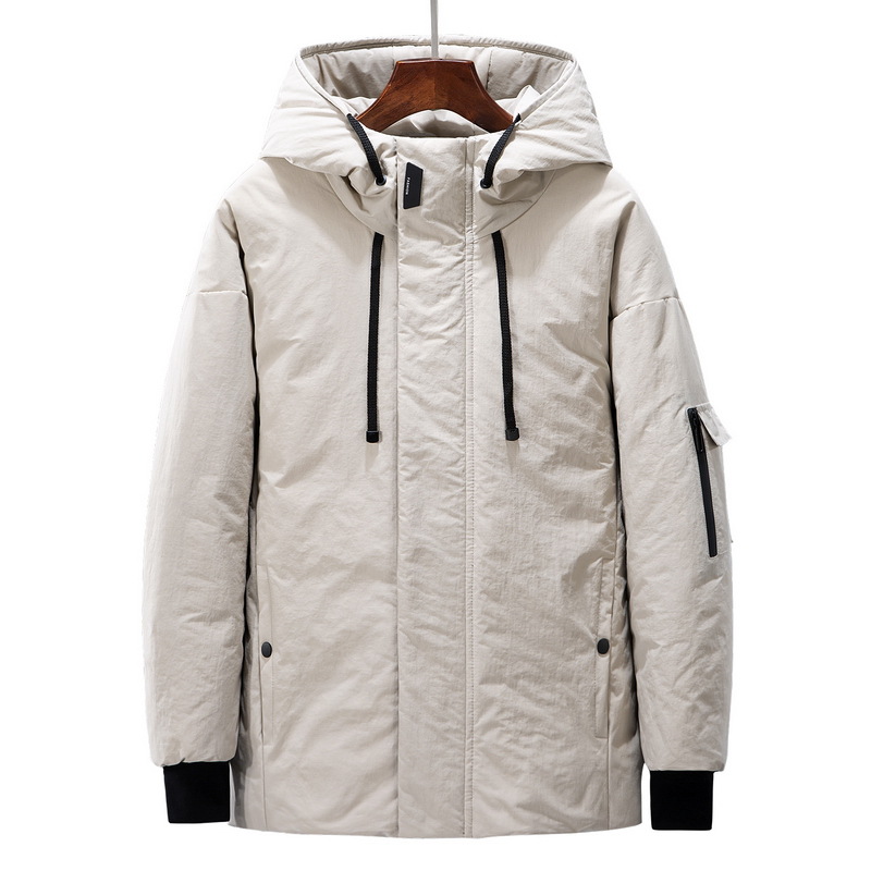 Chaqueta corta de los hombres de invierno engrosada estudiante guapo Juventud con capucha ropa de trabajo abrigo de invierno de los hombres moda