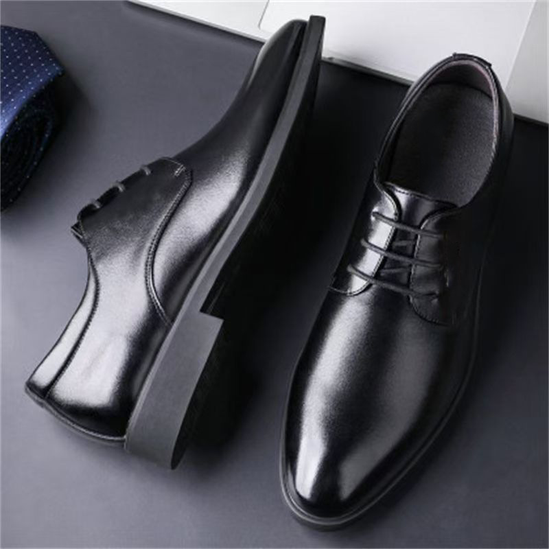 Youth British Casual Business Formal Leather Shoes Men's Wedding Shoes Inner Shoes Work Shoes Waterproof Lightweight Dropshipping