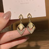 Advanced hula hoop, trend metal earrings, European style, bright catchy style, high-quality style, cat's eye